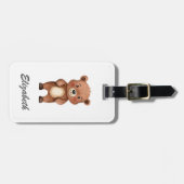 Schattige Beer gepersonaliseerd Kind Bagagelabel (Voorkant horizontaal)