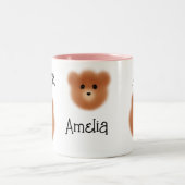 Schattige Beer gepersonaliseerd Tweekleurige Koffiemok (Center)