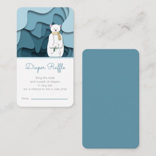 Schattige Beer Geslachtsneutraal Baby shower Luier Informatiekaartje (Voorkant / Achterkant)