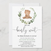 Schattige beer Geslachtsneutrale eucalyptus baby s Kaart (Voorkant)