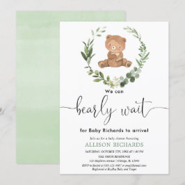 Schattige beer Geslachtsneutrale eucalyptus baby s Kaart