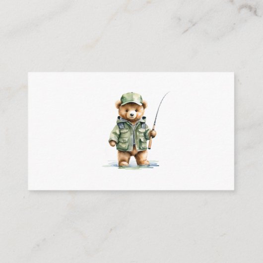 Schattige Beer Gevist Luier Raffle Ticket Informatiekaartje (Achterkant)