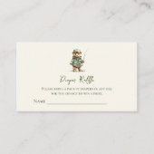 Schattige Beer Gevist Luier Raffle Ticket Informatiekaartje (Voorkant)