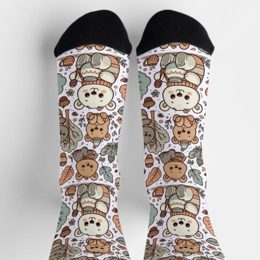 Schattige Beer Gezellige Sokken – Speels Vector De (Top)