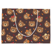 Schattige Beer Gezichten Kinder Patroon Groot Cadeauzakje (Achterkant)