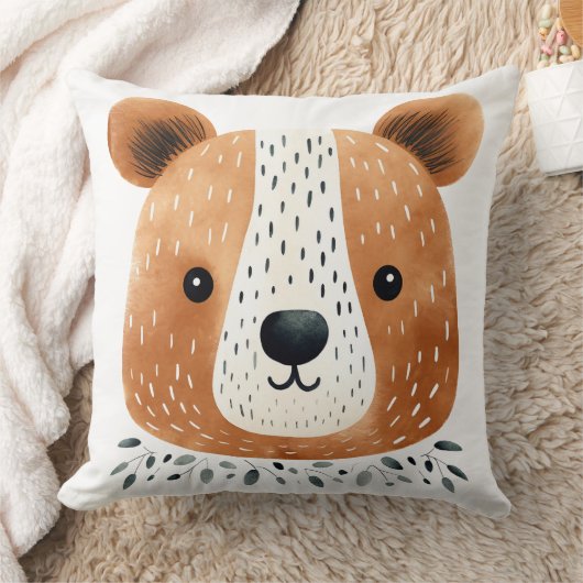 Schattige Beer Gezichtskussen, Kinder Zaal Decor Kussen (Deken)