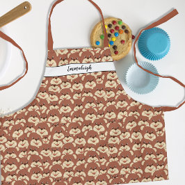 Schattige Beer Gezichtspatroon Monogram Schort