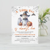 Schattige Beer, Ghost & Pumpkins Little Boo Baby s Kaart (Staand voorkant)