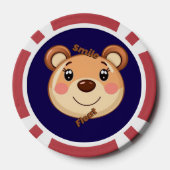 Schattige Beer Glimlach Poker Chips (Achterkant)
