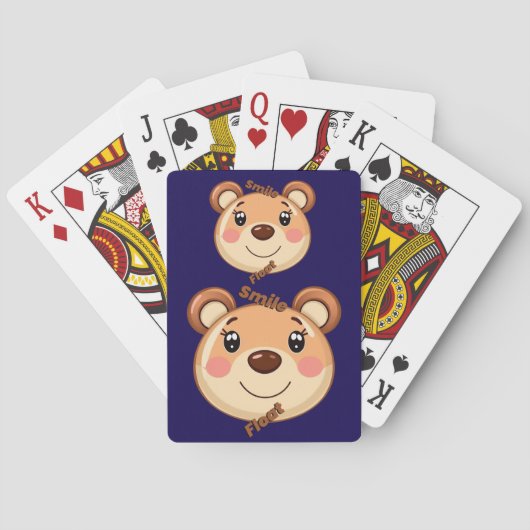 Schattige Beer Glimlach Pokerkaarten (Achterkant)