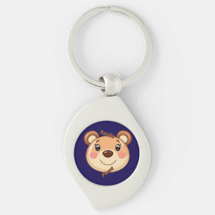 Schattige Beer Glimlach Sleutelhanger