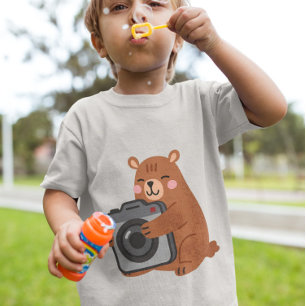 Schattige Beer - Glimlachend Beer met Camera Tri-Blend Shirt