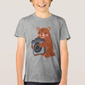 Schattige Beer - Glimlachend Beer met Camera Tri-Blend Shirt (Voorkant)
