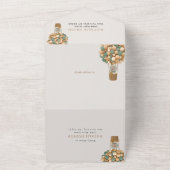 Schattige Beer, Groene Ballonnen, Eerste Verjaarda All In One Uitnodiging (Buitenkant)