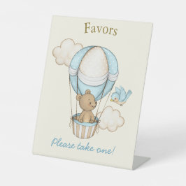 Schattige Beer Hallo Baby shower Reclamebord Met Voetstuk