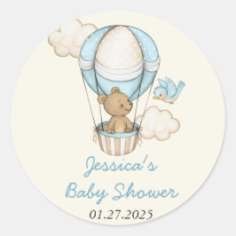 Schattige Beer Hallo Baby shower Ronde Sticker