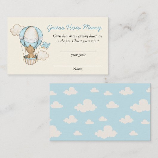 Schattige Beer Hallo Informatiekaartje (Voorkant / Achterkant)