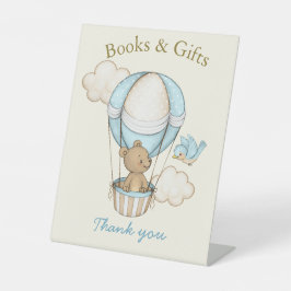 Schattige Beer Hallo Reclamebord Met Voetstuk