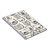 Schattige beer, handgetekend naadloos patroon. notitieboek (Rechterzijde)