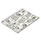 Schattige beer, handgetekend naadloos patroon. notitieboek (Linkerzijde)