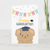 Schattige Beer Happy Afstuderen Kaart (Voorkant)