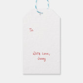 Schattige Beer Hart Gelukkige Valentijnsdag Cadeaulabel (Achterkant)