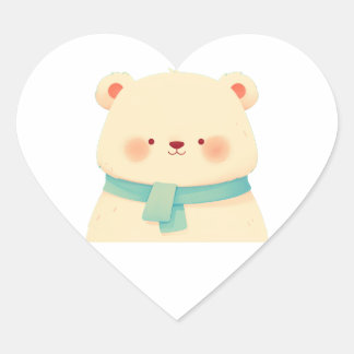 Schattige Beer Hart Sticker
