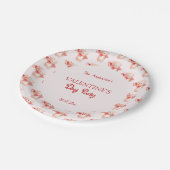 Schattige Beer Hart Valentijnsdag Partij Papieren Bordje (Gekanteld)