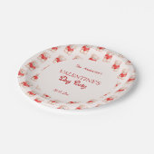 Schattige Beer Hart Valentijnsdag Partij Papieren Bordje (Gekanteld)