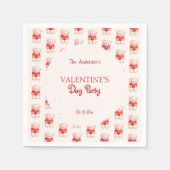 Schattige Beer Hart Valentijnsdag Partij Servet (Voorkant)
