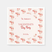 Schattige Beer Hart Valentijnsdag Partij Servet (Voorkant)