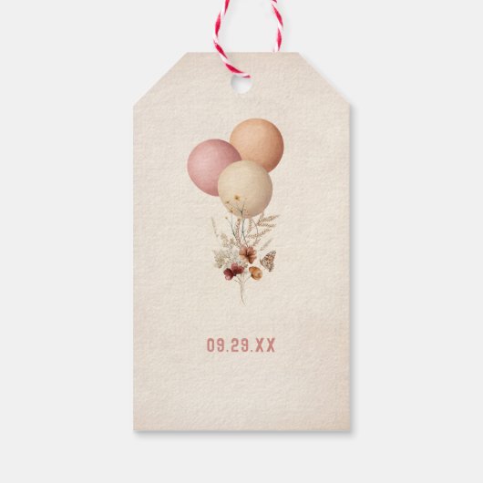 Schattige Beer Herfst Beary 1st Birthday Girl Dank Cadeaulabel (Achterkant)