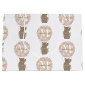 Schattige Beer Hete Luchtballonnen Monogram Gender Groot Cadeauzakje (Voorkant)