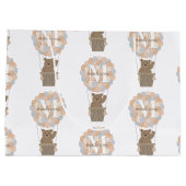 Schattige Beer Hete Luchtballonnen Monogram Gender Groot Cadeauzakje (Achterkant)