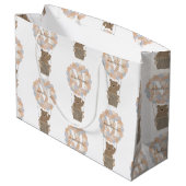 Schattige Beer Hete Luchtballonnen Monogram Gender Groot Cadeauzakje (Achterkant Gekanteld)