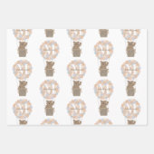Schattige Beer Hete Luchtballonnen Monogram Gender Inpakpapier Vel (Voorkant)
