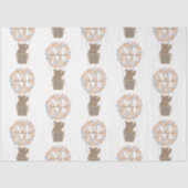 Schattige Beer Hete Luchtballonnen Monogram Gender Tissuepapier (Voorkant)