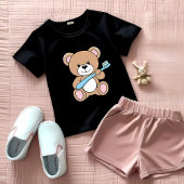Schattige Beer Holding Tandenborstel T-shirt