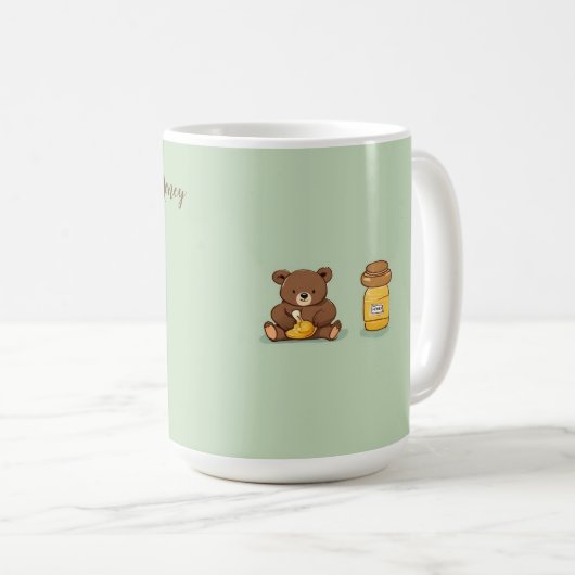 Schattige Beer Honey Jar Custom Coffee Mok (Voorkant rechts)