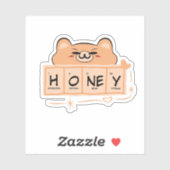 Schattige Beer "Honey" Vinyl Sticker (Vel)