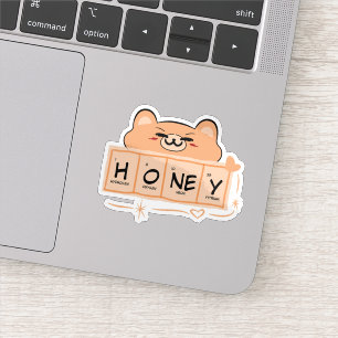 Schattige Beer "Honey" Vinyl Sticker