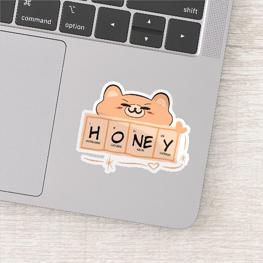Schattige Beer "Honey" Vinyl Sticker (Detail)