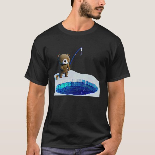Schattige Beer Ijsvissen T-shirt (Voorkant)