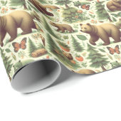 Schattige  Beer Illustratie Cadeaupapier (Rol Hoek)
