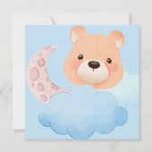 Schattige Beer in Clouds Baby shower Invitation Ka (Achterkant)