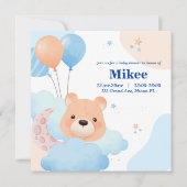 Schattige Beer in Clouds Baby shower Invitation Ka (Voorkant)