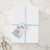 Schattige Beer in Clouds Baby shower Invitation Ka Cadeaulabel (Met Touw)