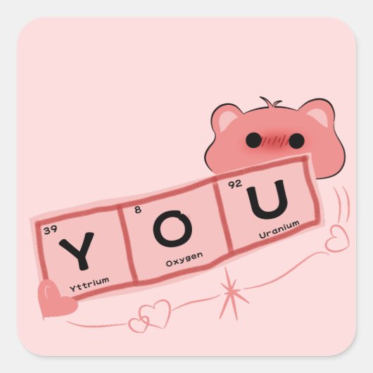 Schattige Beer in de liefde Sticker (Voorkant)