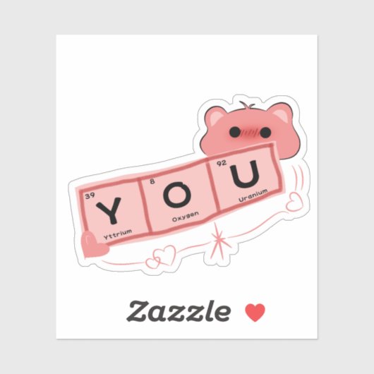 Schattige Beer in de liefde "You" Vinyl Sticker (Vel)