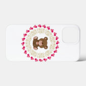 Schattige beer in een bloemenkrans Case-Mate iPhone case (Achterkant (horizontaal))